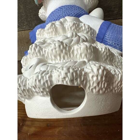 Whimsical Snowman Christmas Tree Handpainted Ceramic Bisque 11” - Picture 4 of 6